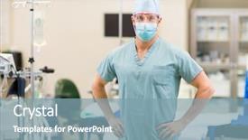  Presentation with operation room - Cool new theme with perioperative nursing - portrait of confident male surgeon backdrop and a seafoam green colored foreground