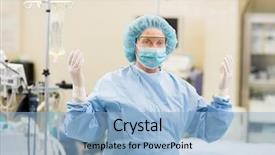  Presentation with surgical nursing - Slide deck enhanced with perioperative nursing - portrait of mature female doctor background and a  colored foreground