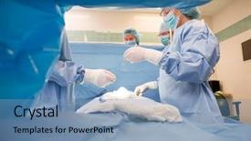  Presentation with pediatric surgery surgical wound assessment - Colorful presentation enhanced with perioperative nursing - team of surgeons operating backdrop and a teal colored foreground