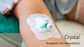  Presentation with vein - PPT theme enhanced with peripheral venous catheter background and a coral colored foreground