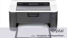  Presentation with laser photonics - Beautiful theme featuring peripheral - compact laser home printer isolated backdrop and a light gray colored foreground