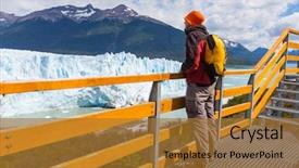  Presentation with glacier - Colorful presentation enhanced with perito moreno glacier in argentina backdrop and a gold colored foreground