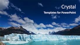  Presentation with glacier - Audience pleasing PPT theme consisting of perito moreno glacier in argentina backdrop and a navy blue colored foreground