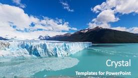  Presentation with glacier - Colorful slide set enhanced with perito moreno glacier in argentina backdrop and a teal colored foreground