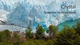  Presentation with glacier - Beautiful presentation design featuring perito moreno glacier backdrop and a light blue colored foreground