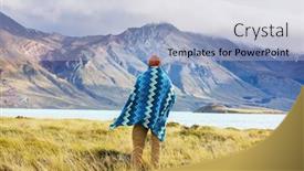  Presentation with national - Colorful presentation theme enhanced with perito-moreno-national-park-patagonia backdrop and a light blue colored foreground
