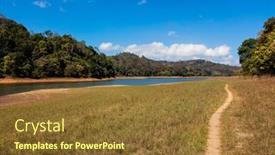 Presentation with wildlife - Audience pleasing theme consisting of periyar-lake-in-periyar-wildlife backdrop and a tawny brown colored foreground