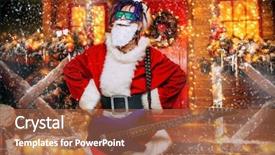  Presentation with luminous - PPT layouts consisting of perky punk santa in luminous background and a red colored foreground