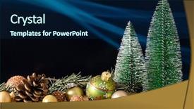 Presentation with events and decoration presentation - Audience pleasing slides consisting of perl - christmas decoration fir trees backdrop and a navy blue colored foreground