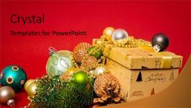  Presentation with purple festive christmas red - Audience pleasing slide deck consisting of perl - christmas decoration gift box backdrop and a crimson colored foreground