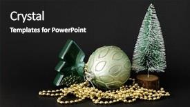  Presentation with decoration - PPT theme having perl - christmas decoration glass ball background and a dark gray colored foreground