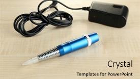  Presentation with tattoo - Presentation featuring permanant motor - machine for permanent make up background and a  colored foreground