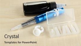  Presentation with black ink - Slide set having permanant motor - machine for permanent make up background and a  colored foreground