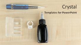  Presentation with black ink - PPT theme enhanced with permanant motor - machine for permanent make up background and a  colored foreground