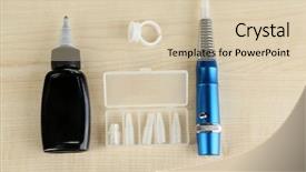  Presentation with black ink - PPT theme enhanced with permanant motor - machine for permanent make up background and a  colored foreground