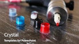  Presentation with machine motor - Beautiful PPT layouts featuring permanant motor - tattoo supplies - machine backdrop and a dark gray colored foreground