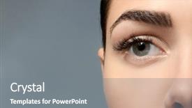  Presentation with grey - Slide deck consisting of permanent - young woman with beautiful eyebrows background and a gray colored foreground