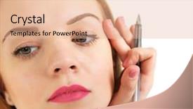  Presentation with tattoo - Presentation design enhanced with permanent make-up tattoo concept background and a lemonade colored foreground