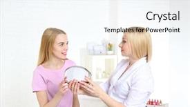  Presentation with beauty salon - Presentation enhanced with permanent-make-up-tattoo background and a cool aqua colored foreground