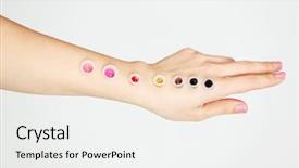  Presentation with light colors for solid waste - Amazing slide set having permanent makeup - hand with colorful paints backdrop and a white colored foreground