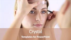  Presentation with makeup brushes and make up - Amazing PPT layouts having permanent makeup for eyebrows closeup backdrop and a  colored foreground