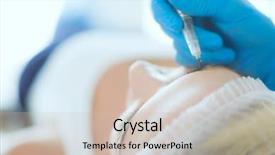  Presentation with brow - Beautiful slide deck featuring permanent makeup for eyebrows closeup backdrop and a  colored foreground