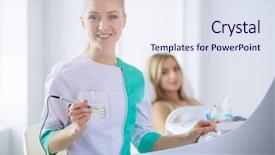  Presentation with beauty makeup - Beautiful presentation featuring permanent makeup for eyebrows closeup backdrop and a sky blue colored foreground