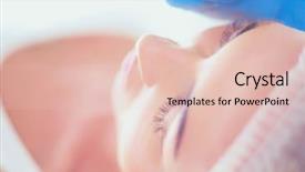  Presentation with brow - PPT theme with permanent makeup for eyebrows closeup background and a  colored foreground