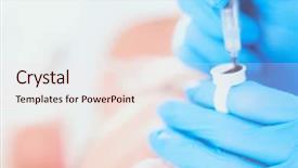  Presentation with makeup brushes and make up - Presentation theme having permanent makeup for eyebrows closeup background and a  colored foreground