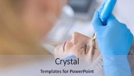  Presentation with brow - Slide deck featuring permanent makeup for eyebrows closeup background and a  colored foreground