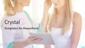  Presentation with beauty makeup - PPT theme with permanent makeup for eyebrows closeup background and a  colored foreground