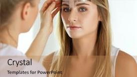  Presentation with brow - Cool new presentation theme with permanent makeup for eyebrows closeup backdrop and a  colored foreground