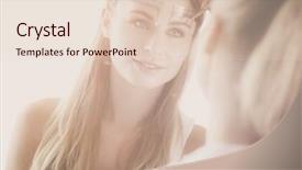  Presentation with brow - PPT theme with permanent makeup for eyebrows closeup background and a  colored foreground