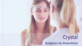  Presentation with brow - PPT theme with permanent makeup for eyebrows closeup background and a  colored foreground