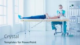  Presentation with beauty makeup - Slide deck with permanent makeup for eyebrows closeup background and a sky blue colored foreground