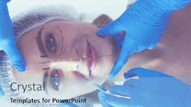  Presentation with beauty makeup - Cool new slides with permanent-makeup-for-eyebrows-closeup backdrop and a light blue colored foreground