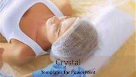  Presentation with beauty makeup - Presentation enhanced with permanent-makeup-for-eyebrows-closeup background and a coral colored foreground