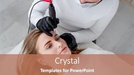  Presentation with tattoo - Audience pleasing slide deck consisting of permanent-makeup-master-holding-professional backdrop and a coral colored foreground