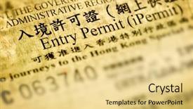  Presentation with permit - Colorful slide deck enhanced with permit photo of hong kong backdrop and a blonde colored foreground