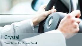  Presentation with wheel - Cool new PPT layouts with permits licenses - closeup of hands backdrop and a light blue colored foreground