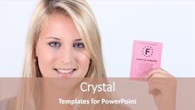  Presentation with young - Cool new presentation theme with permits licenses - young woman holding up backdrop and a coral colored foreground