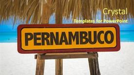  Presentation with beach - Presentation design consisting of pernambuco-sign-with-beach-background background and a tawny brown colored foreground