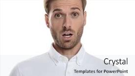  Presentation with young man wearing a hat - Slide set with perplex - amazed young casual man background and a  colored foreground