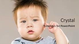  Presentation with ear - Presentation theme enhanced with perplex - baby boy touch his ear background and a lemonade colored foreground