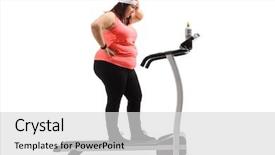  Presentation with treadmill - PPT theme having perplex - full length profile shot background and a light gray colored foreground