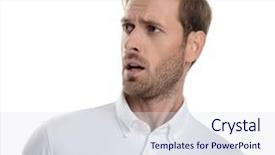  Presentation with man looking up happy - Colorful presentation design enhanced with perplex - shocked young man looks backdrop and a  colored foreground