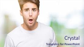  Presentation with handsome - Presentation theme with perplex - young handsome man wearing white background and a sky blue colored foreground