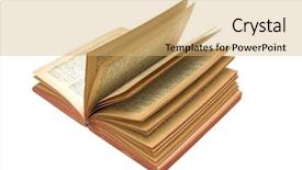  Presentation with open book - Colorful presentation design enhanced with pers law - open book isolated on white backdrop and a yellow colored foreground