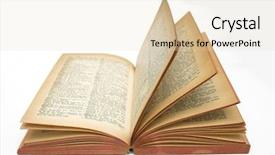  Presentation with open book - Presentation design having pers law - open book isolated on white background and a lemonade colored foreground