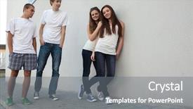  Presentation with teen girls - Presentation theme consisting of persecution - teen boys get acquainted background and a gray colored foreground
